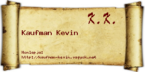 Kaufman Kevin névjegykártya